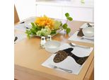 Abakuhaus Tovagliette Africane, Profilo Del Viso Silhouette Donna Con Foulard Elementi Tribali Folk, Tiscjdeco In Tessuto Resistente Al Lavaggio Per Sala Da Pranzo E Cucina, Bianco Nero Marrone