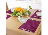 Abakuhaus Tovagliette Per Camera Dei Ragazzi, Motivo A Zig Zag Chevron Con Strisce Curve - Design Astratto Minimalista, Tiscjdeco In Tessuto Resistente Al Lavaggio Per Sala Da Pranzo E Cucina, Magenta E Nero