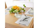 Tovagliette Da Caccia Abakuhaus, Disegno Di Un Cane Weimaraner Su Sfondo Astratto Grungy, Tovaglietta Decorativa In Tessuto Resistente Ai Colori Per La Sala Da Pranzo E La Cucina, Nero Verde Grigio