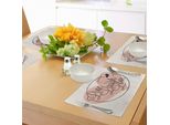 Abakuhaus Tovagliette "Vivi, Ridi, Ama"", Tema San Valentino, Calligrafia, Cuore, Farfalla, Decorazioni Da Tavola In Tessuto Resistente Al Lavaggio Per Sala Da Pranzo E Cucina, Rosa Chiaro, Bianco, Nero"