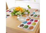 Tovagliette Abakuhaus Eis, Guarnizioni Per Gelato Con Gusti Variopinti E Deliziosi, Immagine Estiva Dolce E Colorata, Decorazioni Da Tavola In Tessuto Resistente Ai Colori Per La Sala Da Pranzo E La Cucina, Multicolore