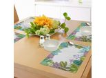 Abakuhaus Tovagliette Cactus, Cornici Succulente Diversi Tipi Giardinaggio Biancheria Da Letto Tema Piante Immagine Stagionale, Tiscjdeco In Tessuto Resistente Al Colore Per La Sala Da Pranzo E La Cucina, Multicolore