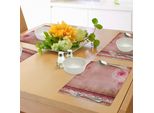 Abakuhaus Tovagliette Shabby Chic, Cornice In Stile Vintage Con Bordi In Pizzo Ispirati Alle Rose Rosa Vintage, Tovagliette Decorative In Tessuto Resistente Al Lavaggio Per La Sala Da Pranzo E La Cucina, Multicolore