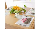 Abakuhaus 25° Compleanno Tovagliette, Venticinque Candeline Su Torta Al Cioccolato E Ciliegie Yummy Artwork Print, Tiscjdeco In Tessuto Resistente Al Lavaggio Per Sala Da Pranzo E Cucina, Marrone Crema Rosso