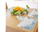 Tovagliette Abakuhaus Seestern, Immagini Stilizzate Di Stelle Marine Disegnate A Mano Nei Toni Del Blu Con Bordi Decorati Con Animali Marini, Tovagliette Decorative In Tessuto Resistente Ai Colori Per La Sala Da Pranzo E La Cucina, Multicolore