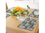 Tovagliette Abakuhaus, Vacanze Estive Al Mare All'insegna Del Motto Hibiscus Plumeria Crepe Ginger Flowers, Tiscjdeco In Tessuto Resistente Ai Colori Per La Sala Da Pranzo E La Cucina, Verde Scuro, Verde, Rosa E Rosso