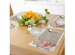 Abakuhaus Tovagliette Per Addio Al Nubilato, Orchidee Lilla Con Foglie Cornice Angolare Composizione Floreale Nuziale, Decorazioni Da Tavola In Tessuto Resistente Al Lavaggio Per Sala Da Pranzo E Cucina, Salmone Beige E Verde