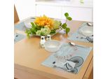 Abakuhaus Tovagliette Per Addio Al Nubilato, Sposa In Abito Da Sposa In Bicicletta Fiorita Immagine Celebrativa, Decorazione Da Tavola In Tessuto Resistente Al Lavaggio Per Sala Da Pranzo E Cucina, Grigio Antracite E Azzurro