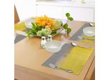 Abakuhaus Tovagliette Grigie E Gialle, Stile Grunge Street Painting, Stampa Con Pennello, Design Ombre, Illustrazione, Tiscjdeco In Tessuto Resistente Al Lavaggio Per La Sala Da Pranzo E La Cucina, Grigio Chiaro E Giallo