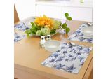 Tovagliette Abakuhaus Indigo, Disegno Astratto Grunge Acquerellato Disegnato A Mano Con Ombre, Foglie Di Alberi, Tovaglietta Decorativa In Tessuto Resistente Al Lavaggio Per Sala Da Pranzo E Cucina, Blu Scuro, Viola E Bianco