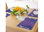 Tovagliette Abakuhaus Indigo, Design Geometrico Moderno E Astratto Con Grafica Ondulata Ombre, Tiscjdeco In Tessuto Resistente Al Lavaggio Per La Sala Da Pranzo E La Cucina, Blu Scuro E Viola