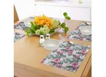 Abakuhaus Tovagliette Cactus, Cactus Con Rami Fioriti Primaverili E Frecce Composizione Boho Chic Vintage Flora, Tiscjdeco In Tessuto Resistente Al Lavaggio Per Sala Da Pranzo E Cucina, Multicolore
