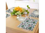 Tovagliette Abakuhaus Cactus, Motivo Colorato Con Foglie Esotiche E Design Naturale Da Giardino Delle Piante Grasse, Decorazioni Da Tavola In Tessuto Resistente Ai Colori Per La Sala Da Pranzo E La Cucina, Multicolore