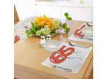 Abakuhaus 65° Compleanno Tovagliette, Palloncini Di Compleanno Per Sessantenni Allegra E Simpatica Immagine Di Oggetti Per Feste, Decorazioni Da Tavola In Tessuto Resistente Al Lavaggio Per La Sala Da Pranzo E La Cucina, Verde Blu Rosso