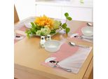 Abakuhaus Tovagliette Per Addio Al Nubilato, Sposa In Abito Da Sposa Romantico Astratto Con Stampa Grafica Di Ombrello, Decorazioni Da Tavola In Tessuto Resistente Al Lavaggio Per Sala Da Pranzo E Cucina, Salmone E Bianco