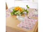 Abakuhaus Tovagliette In Corallo, Peonie, Rose Inglesi, Bouquet Vittoriano, Fiori Sbocciati, Decorazioni Da Tavola In Tessuto Resistente Al Lavaggio Per La Sala Da Pranzo E La Cucina, Corallo Scuro, Rosa Chiaro, Bianco