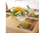 Abakuhaus Tovagliette, Seasonal Park Foliage Pathway Scenic Ambiente Foglie E Rami, Tiscjdeco In Tessuto Resistente Al Colore Per La Sala Da Pranzo E La Cucina, Verde Chiaro Arancione Marrone