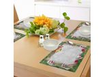 Abakuhaus Tovagliette Natalizie, Tema Della Vigilia Di Natale, Cornice In Pino, Campanelle E Nastri, Stampa Digitale Su Tessuto Lavabile, Decorazioni Per La Tavola, Cucina, Multicolore