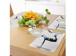 Abakuhaus Tovagliette Per Camera Dei Ragazzi, Giocatore Di Basket Moderno E Stilizzato Con Motivo Frattale Dal Design Artistico, Tiscjdeco In Tessuto Resistente Al Lavaggio Per Sala Da Pranzo E Cucina, Azzurro E Nero