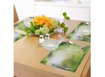 Tovagliette Abakuhaus Natur, Freschi Prati Primaverili Con Fiori Selvatici In Fiore, Morbida Vista Mattutina Sfocata, Tiscjdeco In Tessuto Resistente Al Lavaggio Per La Sala Da Pranzo E La Cucina, Giallo Chiaro, Verde, Rosa