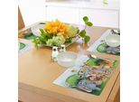 Tovagliette Abakuhaus Zoo, Lo Zoo E Gli Animali Nella Splendida Natura, Il Giocoso Paesaggio Boschivo All'aperto Dà Il Benvenuto, Tiscjdeco In Tessuto Resistente Ai Colori Per La Sala Da Pranzo E La Cucina, Multicolore