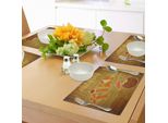 Tovagliette Abakuhaus Tiki Bar, Assi Di Legno Appese Alla Parete Con Scritta Stilizzata Tiki Bar Cocktail Hibiscus Aloha, Tessuto Lavabile Per Decorazioni Da Tavola Per Sala Da Pranzo E Cucina, Stampa Digitale, Arancione Rosa