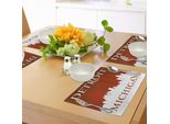 Tovagliette Abakuhaus Detroit, Michigan City Silhouette Composizione Rossa E Bianca Con Tipografia Classica, Tiscjdeco In Tessuto Resistente Al Lavaggio Per La Sala Da Pranzo E La Cucina, Bianco E Rosso