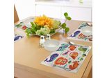 Tovagliette Abakuhaus Zoo, Simpatici Animali E Uccelli Con Motivi Etnici Nativi Composizione Infantile Nursery Per Bambini, Tiscjdeco In Tessuto Resistente Al Lavaggio Per La Sala Da Pranzo E La Cucina, Multicolore