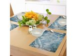 Tovagliette In Marmo Abakuhaus, Raffinato Granito Architettonico, Immagine Artistica Naturale Sbiadita, Tiscjdeco In Tessuto Resistente Al Colore Per La Sala Da Pranzo E La Cucina, Grigio Azzurro