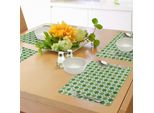 Tovagliette Irlandesi Abakuhaus, Classico Motivo Argyle Diamond Line Con Linee Incrociate In Stile Antico, Tiscjdeco In Tessuto Resistente Al Lavaggio Per La Sala Da Pranzo E La Cucina, Verde Chiaro Bianco Verde