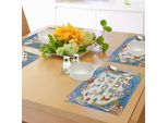 Abakuhaus Tovagliette "Vivi, Ridi, Ama"", Fantasia Floreale Colorata Con Scarabocchi E Volute Festive E Romantiche, Decorazioni Da Tavola In Tessuto Resistente Ai Colori Per La Sala Da Pranzo E La Cucina, Multicolore"