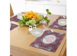 Abakuhaus Tovagliette Indiane Americane, Motivi Tribali Hipster, Elementi Geometrici, Testo Tipografico, Tessuto Lavabile E Resistente Al Lavaggio Per Sala Da Pranzo E Cucina, Corallo Scuro, Turchese, Giallo.