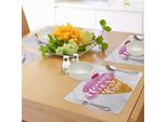 Tovagliette Abakuhaus Eis, Evviva! È La Tua Parola Del Giorno Con Stampa Cono Gelato Aroma Ciliegia, Tiscjdeco In Tessuto Resistente Al Lavaggio Per La Sala Da Pranzo E La Cucina, Fucsia Ambra Perla
