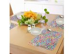 Abakuhaus Tovagliette Astratte, Motivo Decorativo Geometrico Incrociato E Intrecciato, Stile Puzzle, Numero, Sfondo Decorativo, Tovaglietta Decorativa In Tessuto Resistente Al Colore Per Sala Da Pranzo E Cucina, Multicolore