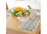 Tovagliette Abakuhaus Chevron, Linee Vintage Sovrapposte A Zig Zag, Strisce Sottili E Spesse, Stile Classico Antico, Tiscjdeco In Tessuto Resistente Al Lavaggio Per Sala Da Pranzo E Cucina, Verde Mandorla, Marrone, Crema