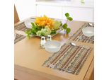 Abakuhaus Tovagliette Primitive, Stile Messicano, Motivi Etnici Con Triangoli E Cerchi, Folkloristici, Geometrici, Tribali, Tiscjdeco In Tessuto Resistente Al Lavaggio, Per Sala Da Pranzo E Cucina, Multicolore