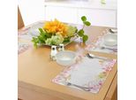 Tovagliette Pastello Abakuhaus, Motivo Floreale Primaverile A Forma Di Ghirlanda, Fiori Delicati, Farfalle E Foglie, Decorazioni Da Tavola In Tessuto Resistente Al Lavaggio Per La Sala Da Pranzo E La Cucina, Rosa Chiaro, Zenzero E Verde.