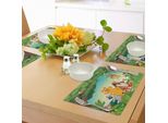 Tovagliette Abakuhaus Zoo, Scena Nella Foresta Con Diversi Animali, Habitat Giungla, Ambiente Tropicale, Cartoni Animati Per Bambini, Tiscjdeco In Tessuto Resistente Ai Colori Per La Sala Da Pranzo E La Cucina, Multicolore