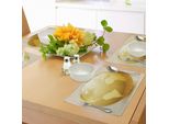 Tovagliette Abakuhaus, Simbolo Della Terra In Stile Vivace Di Colore Giallo, Tema Globale World Sphere, Tiscjdeco In Tessuto Resistente Al Lavaggio Per La Sala Da Pranzo E La Cucina, Giallo Beige