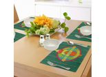 Tovagliette Abakuhaus Tiki Bar, Tiki Surf Bar Sun Lounge Vacanze Tema Vacanze Tavola Da Surf Granchio Stelle Marine Stampa, Decorazioni Per Tavolo In Tessuto Resistente Al Lavaggio Per Sala Da Pranzo E Cucina, Multicolore
