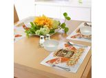 Tovagliette Abakuhaus Tiki Bar, Hibiscus Flora Burst Orange Tavole Da Surf Aloha Stagione Estiva Tropicale, Tiscjdeco In Tessuto Resistente Al Colore Per La Sala Da Pranzo E La Cucina, Giallo Chiaro Arancione Marrone