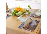 Abakuhaus Stati Uniti Tovagliette, Cape Elizabeth Maine River Portland Lighthouse Sunrise Usa Coastal Landscape, Tiscjdeco In Tessuto Resistente Al Colore Per La Sala Da Pranzo E La Cucina, Azzurro Chiaro Tan