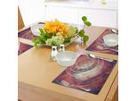 Abakuhaus Tovagliette Antiche, Cerchi Grunge, Elementi Artistici Retrò Invecchiati, Decorazioni Dinamiche, Tiscjdeco In Tessuto Resistente Al Colore Per La Sala Da Pranzo E La Cucina, Giallo Rosso