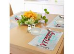 Tovagliette Retrò Abakuhaus, Con Frasi Motivazionali Commoventi, Stile Hipster, Bicicletta, Grunge, Decorazioni Da Tavolo In Tessuto Resistente Al Lavaggio Per Sala Da Pranzo E Cucina, Azzurro Cielo E Rosso Cocco.