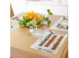 Abakuhaus Tovagliette "Vivi, Ridi, Ama"", Vivi Bene, Ama Molto, Ridi Spesso, Parole Scritte Con Caratteri Arrugginiti Legati Con Catene, Decorazioni Da Tavola In Tessuto Resistente Ai Colori Per La Sala Da Pranzo E La Cucina, Multicolore"