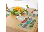 Tappetini Fitness Abakuhaus, Diverse Citazioni Con Motivi In Cornici Colorate Per Uno Stile Di Vita Attivo E Sano, Decorazioni Da Tavolo In Tessuto Resistente Al Lavaggio Per La Sala Da Pranzo E La Cucina, Multicolore