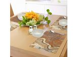 Tovagliette In Marmo Abakuhaus, Struttura Unica In Travertino Naturale Color Terra, Decorazioni Da Tavola In Tessuto Resistente Allo Scolorimento Per La Sala Da Pranzo E La Cucina, Marrone Giallo Cannella