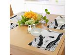 Abakuhaus Tovagliette Per Camera Dei Ragazzi, Volto Femminile Astratto In Stile Barocco E Cappello Decorato Con Motivi Vintage, Tiscjdeco In Tessuto Resistente Al Lavaggio Per Sala Da Pranzo E Cucina, Grigio Antracite Rosa Chiaro