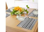 Tovagliette Abakuhaus Boho, Bordi Etnici Tribali, Motivi Geometrici Folcloristici Aztechi Antichi, Tiscjdeco In Tessuto Resistente Ai Colori Per La Sala Da Pranzo E La Cucina, Bianco E Nero