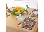 Abakuhaus Tovagliette Colorate, Triangoli Occasionali, Composizione Vivace, Geometrica, Moderna, Design Dinamico E Artistico, Tiscjdeco In Tessuto Resistente Al Lavaggio Per La Sala Da Pranzo E La Cucina, Multicolore